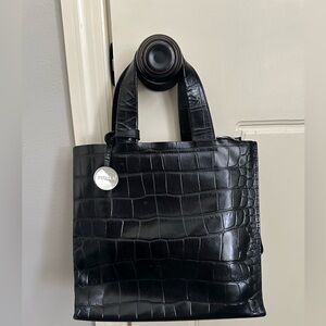 Furla Black Crocodile Handbag